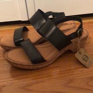 NWT Born Block Heel Sandals, black size 10